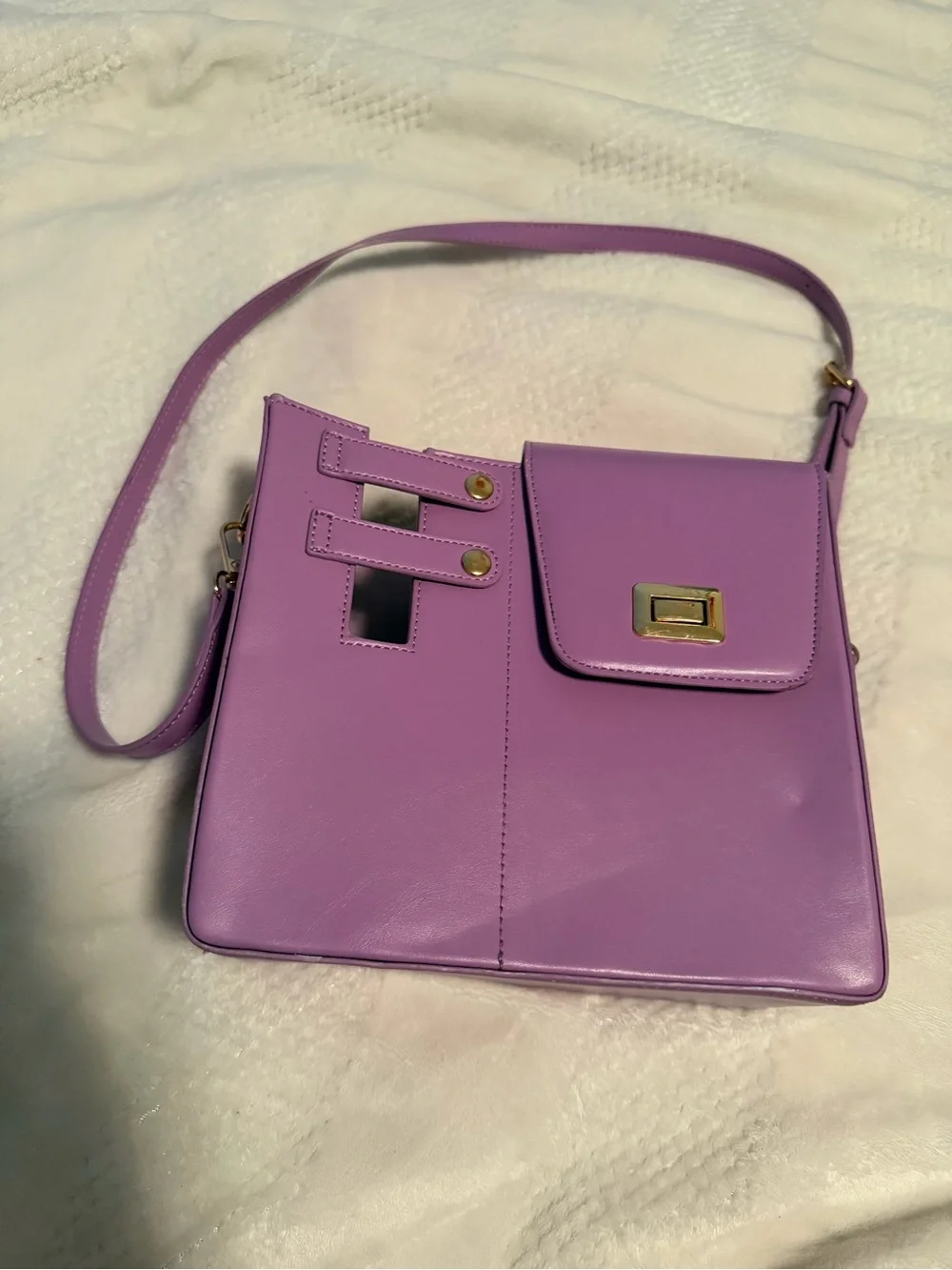 Lilac Crossbody Bag with Integrated Cup Holder - Unbranded